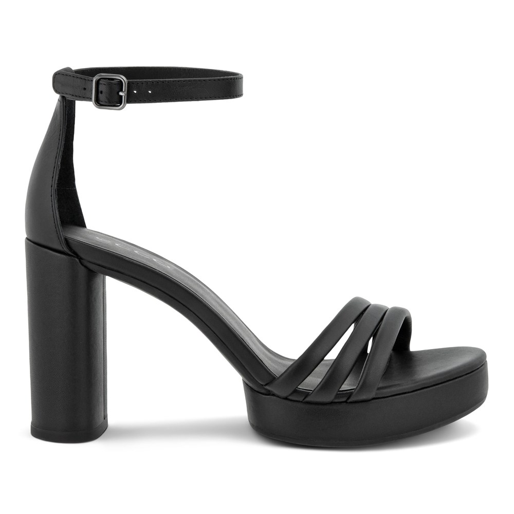 ECCO Womens Dress Shoes Black - Elevate Sculpted Sandal 75 - VCT-091647